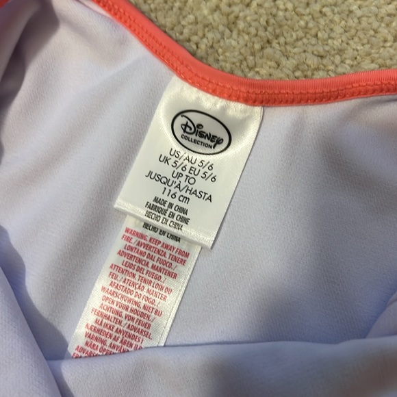 Disney one piece little mermaid bathing. NWT 50 SPF girls size 5/6 - Picture 4 of 4